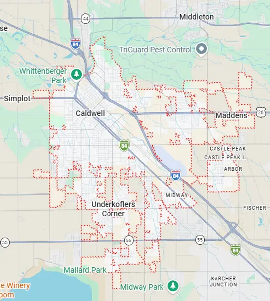 caldwell-service-areas